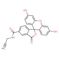 Chemical structure of 3',6'-dihydroxy-3-oxo-N-(prop-2-yn-1-yl)-3H-spiro[2-benzofuran-1,9'-xanthene]-5-carboxamide - CSSB00159323579