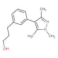 Chemical structure of 3-[3-(1,3,5-trimethyl-1H-pyrazol-4-yl)phenyl]propan-1-ol - CSSB06587265438