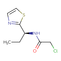 Chemical structure of 2-chloro-N-[(1S)-1-(1,3-thiazol-2-yl)propyl]acetamide - CSSB14842413691