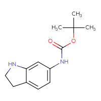 Chemical structure of tert-butyl N-(2,3-dihydro-1H-indol-6-yl)carbamate - CSSB00010188048