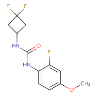 Chemical structure of 3-(3,3-difluorocyclobutyl)-1-(2-fluoro-4-methoxyphenyl)urea - CSSB00062551435