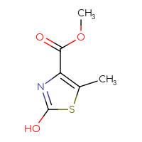 Chemical structure of methyl 2-hydroxy-5-methyl-1,3-thiazole-4-carboxylate - CSSB00013009952