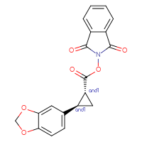 Chemical structure of rac-1,3-dioxo-2,3-dihydro-1H-isoindol-2-yl (1R,2R)-2-(2H-1,3-benzodioxol-5-yl)cyclopropane-1-carboxylate - CSSB17484204329