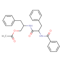 Chemical structure of 3-phenyl-2-[3-phenyl-2-(phenylformamido)propanamido]propyl acetate - CSSB00159267170