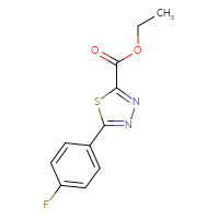 Chemical structure of ethyl 5-(4-fluorophenyl)-1,3,4-thiadiazole-2-carboxylate - CSSB00023758710