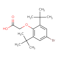 Chemical structure of 2-(4-bromo-2,6-di-tert-butylphenoxy)acetic acid - CSSB20101739965
