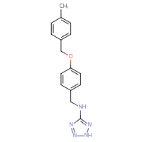 Chemical structure of N-({4-[(4-methylphenyl)methoxy]phenyl}methyl)-2H-1,2,3,4-tetrazol-5-amine - CSSB00121622032