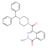 Chemical structure of 4-[4-(diphenylmethyl)piperazine-1-carbonyl]-2-methyl-1,2-dihydrophthalazin-1-one - CSSB00026302514