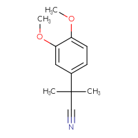 Chemical structure of 2-(3,4-dimethoxyphenyl)-2-methylpropanenitrile - CSSB00000686309