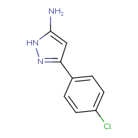 Chemical structure of 3-(4-chlorophenyl)-1H-pyrazol-5-amine - CSSB00011216284