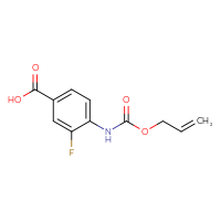 Chemical structure of 3-fluoro-4-{[(prop-2-en-1-yloxy)carbonyl]amino}benzoic acid - CSSB00005847210