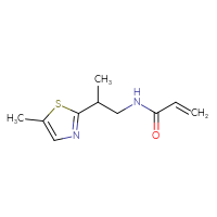 Chemical structure of N-[2-(5-methyl-1,3-thiazol-2-yl)propyl]prop-2-enamide - CSSB00133076381