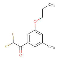 Chemical structure of 2,2-difluoro-1-(3-methyl-5-propoxyphenyl)ethan-1-one - CSSB15012918816