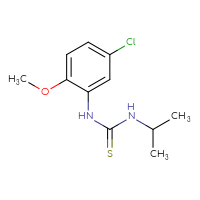 Chemical structure of 1-(5-chloro-2-methoxyphenyl)-3-(propan-2-yl)thiourea - CSSB00000255539