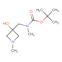 Chemical structure of tert-butyl N-[(3-hydroxy-1-methylazetidin-3-yl)methyl]-N-methylcarbamate - CSSB03551519136