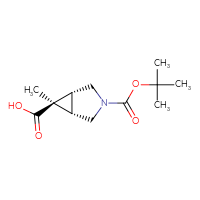Chemical structure of (1R,5S,6R)-3-[(tert-butoxy)carbonyl]-6-methyl-3-azabicyclo[3.1.0]hexane-6-carboxylic acid - CSSB14799418840