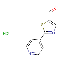 Chemical structure of 2-(pyridin-4-yl)-1,3-thiazole-5-carbaldehyde hydrochloride - CSSB00015205043