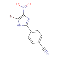 Chemical structure of 4-(5-bromo-4-nitro-1H-imidazol-2-yl)benzonitrile - CSSB06645152182