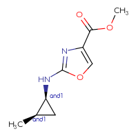 Chemical structure of rac-methyl 2-{[(1R,2S)-2-methylcyclopropyl]amino}-1,3-oxazole-4-carboxylate - CSSB21495848061