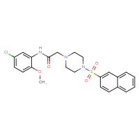 Chemical structure of N-(5-chloro-2-methoxyphenyl)-2-[4-(naphthalene-2-sulfonyl)piperazin-1-yl]acetamide - CSSB00026156323