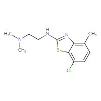 Chemical structure of 7-chloro-N-[2-(dimethylamino)ethyl]-4-methyl-1,3-benzothiazol-2-amine - CSSB00015202017