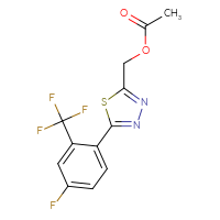 Chemical structure of {5-[4-fluoro-2-(trifluoromethyl)phenyl]-1,3,4-thiadiazol-2-yl}methyl acetate - CSSB00025705905