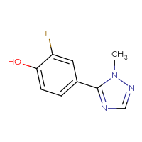 Chemical structure of 2-fluoro-4-(1-methyl-1H-1,2,4-triazol-5-yl)phenol - CSSB00014772304