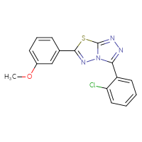 Chemical structure of 3-(2-chlorophenyl)-6-(3-methoxyphenyl)-[1,2,4]triazolo[3,4-b][1,3,4]thiadiazole - CSSB00121638188