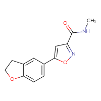 Chemical structure of 5-(2,3-dihydro-1-benzofuran-5-yl)-N-methyl-1,2-oxazole-3-carboxamide - CSSB02283620906