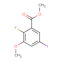 Chemical structure of methyl 2-fluoro-5-iodo-3-methoxybenzoate - CSSB00021460218