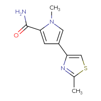 Chemical structure of 1-methyl-4-(2-methyl-1,3-thiazol-4-yl)-1H-pyrrole-2-carboxamide - CSSB00022741503