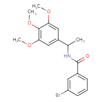 Chemical structure of 3-bromo-N-[1-(3,4,5-trimethoxyphenyl)ethyl]benzamide - CSSB00326000992