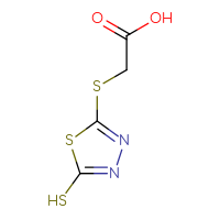 Chemical structure of 2-[(5-sulfanyl-1,3,4-thiadiazol-2-yl)sulfanyl]acetic acid - CSSB00015347529