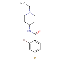 Chemical structure of 2-bromo-N-(1-ethylpiperidin-4-yl)-4-fluorobenzamide - CSSB00000644114
