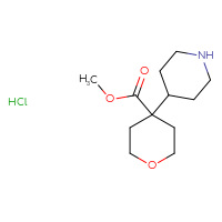 Chemical structure of methyl 4-(piperidin-4-yl)oxane-4-carboxylate hydrochloride - CSSB00102954123