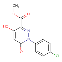 Chemical structure of methyl 1-(4-chlorophenyl)-4-hydroxy-6-oxo-1,6-dihydropyridazine-3-carboxylate - CSSB00025685511