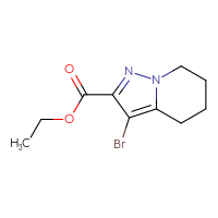Chemical structure of ethyl 3-bromo-4H,5H,6H,7H-pyrazolo[1,5-a]pyridine-2-carboxylate - CSSB00021244306