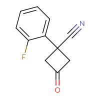 Chemical structure of 1-(2-fluorophenyl)-3-oxocyclobutane-1-carbonitrile - CSSB00012166567
