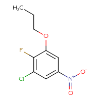 Chemical structure of 1-chloro-2-fluoro-5-nitro-3-propoxybenzene - CSSB00134615850