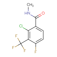 Chemical structure of 2-chloro-4-fluoro-N-methyl-3-(trifluoromethyl)benzamide - CSSB02283620593