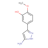 Chemical structure of 5-(5-amino-1H-pyrazol-3-yl)-2-methoxyphenol - CSSB00010588664