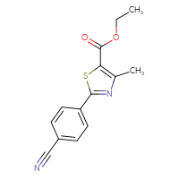 Chemical structure of ethyl 2-(4-cyanophenyl)-4-methyl-1,3-thiazole-5-carboxylate - CSSB01692768897