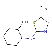 Chemical structure of 5-methyl-N-(2-methylcyclohexyl)-4,5-dihydro-1,3-thiazol-2-amine - CSSB00000182676