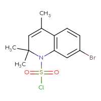 Chemical structure of 7-bromo-2,2,4-trimethyl-1,2-dihydroquinoline-1-sulfonyl chloride - CSSB21224774335