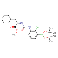 Chemical structure of methyl (2R)-2-({[2-chloro-3-(4,4,5,5-tetramethyl-1,3,2-dioxaborolan-2-yl)phenyl]carbamoyl}amino)-3-cyclohexylpropanoate - CSSB21332175960