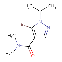 Chemical structure of 5-bromo-N,N-dimethyl-1-(propan-2-yl)-1H-pyrazole-4-carboxamide - CSSB01991518031