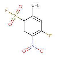 Chemical structure of 4-fluoro-2-methyl-5-nitrobenzene-1-sulfonyl fluoride - CSSB00015196311