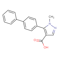 Chemical structure of 5-{[1,1'-biphenyl]-4-yl}-1-methyl-1H-pyrazole-4-carboxylic acid - CSSB00103044071