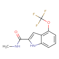 Chemical structure of N-methyl-4-(trifluoromethoxy)-1H-indole-2-carboxamide - CSSB02003992740