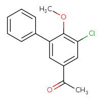 Chemical structure of 1-{5-chloro-6-methoxy-[1,1'-biphenyl]-3-yl}ethan-1-one - CSSB21103685960